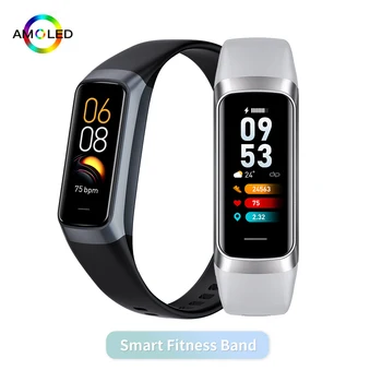 1,1-дюймовые мужские смарт-часы AMOLED с контролем температуры тела, фитнес-часы, спортивные водонепроницаемые умные часы, ремешок для женщин IOS Android 2023