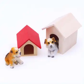 1: 12 Кукольный домик, Миниатюрная домашняя собака, кошачий домик, Аксессуары для ролевых игр, имитация мебели, Игрушки, декорации