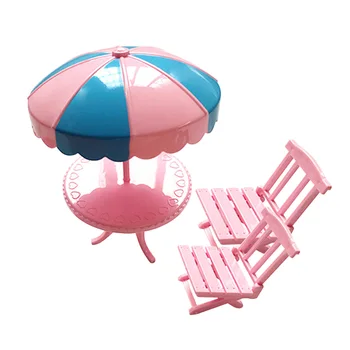 1 комплект Мини-пляжных зонтиков, Стол и стулья, набор игрушечных моделей, декор для детского карманного кукольного домика, Миниатюрный аксессуар для домашнего декора, подарок