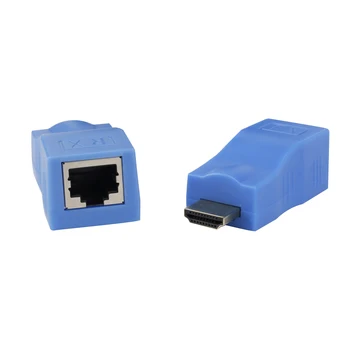 1 Пара Используется для HD MI Совместимого Удлинителя с портом 1080P RJ45 LAN Network HD, Расширенного на 30 м Через кабель CAT5E/6 UTP LAN Ethernet