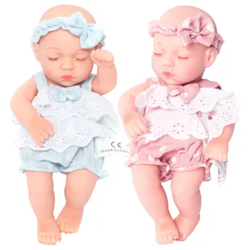 10-дюймовые Куклы Reborn Baby Реалистичный Комбинезон для Куклы bebe с Повязкой на голову Виниловые Реалистичные Куклы Игрушки Подарок на День рождения для детей