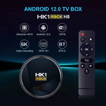 10 шт./лот Dhl Бесплатно HK1 RBOX H8 TV Box Android 12 Allwinner H618 6K 2.4G 5G Wifi 4GB 64G 32GB BT5.0