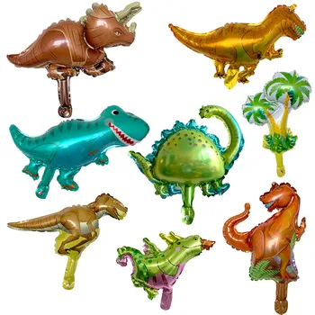 10 шт. мини-динозавр, воздушный шар из фольги, воздушные шары с животными для мальчиков, детский динозавр, день рождения, украшения в стиле юрского периода, воздушный шар