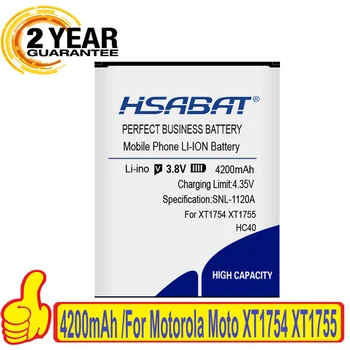 100% Оригинальный аккумулятор HSABAT 4200mAh HC40 для Motorola Moto XT1754 XT1755 XT1758 M2998