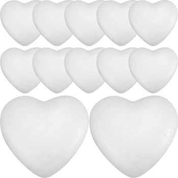 100шт 3/5 см пустые пенопластовые шарики в форме сердца Ремесленное моделирование DIY Свадебное рождественское украшение на День Святого Валентина