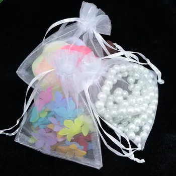 10шт (11x16 см) Сумка для упаковки ювелирных изделий из органзы, сумки для хранения свадебных рождественских упаковочных пакетов для конфет, детских принадлежностей для душа