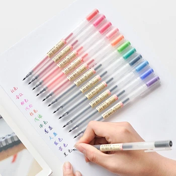 12 цветов, набор простых матовых гелевых ручек 0,5 мм, цветная ручка для подписи в стиле граффити