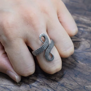 12шт Стереоскопическое кольцо в виде змеи в стиле панк, открывающееся кольцо регулируемого размера, подарок для вечеринки унисекс