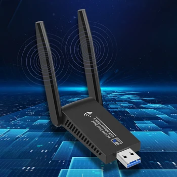 1300M Беспроводная Сетевая Карта USB3.0, совместимая с Bluetooth, 2,4 ГГц, 5 ГГц, Двухдиапазонная Сетевая Карта WiFi для Портативных ПК, Мини-Ключ