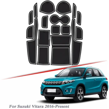 17 шт. Для стайлинга автомобилей Suzuki Vitara 2016-настоящее время, Латексная накладка для ворот, Коврик для межкомнатных дверей, Нескользящий пылезащитный коврик, Аксессуары