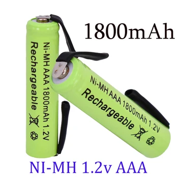 2-20 шт 1,2 В AAA Ni-MH Аккумуляторная Батарея, 1800 мАч, с Припоем для Электробритвы Philips Braun, Бритвы, Зубной Щетки