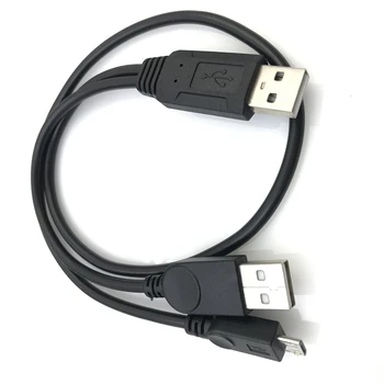 2 в 1 USB 2.0 Double A Type 2A Штекер к Micro usb Штекерному Y-кабелю Для 2,5 