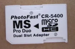 20 шт./лот Cr-5400 для Psp Tf SD-карты к адаптеру для карт памяти Ms Pro Duo с двумя слотами