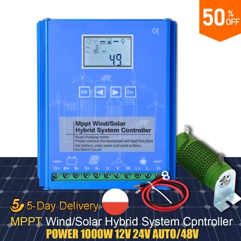 2000 Вт MPPT Гибридный контроллер заряда солнечного ветра 12V 24V 48V PV Ветряная турбина WIFI Регулятор для литий-свинцово-кислотной батареи Lifepo4