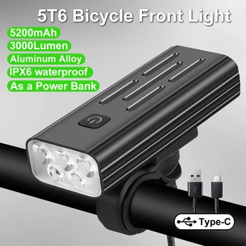 2000 Люмен, 10000 мАч, T6 Светодиодный Велосипедный фонарь, передняя перезаряжаемая лампа, фонарь, Фара для шоссейного велосипеда, аксессуары для велосипедного фонаря