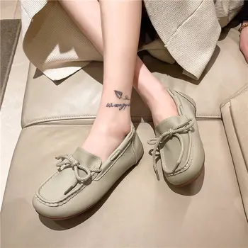 2022 зимние новые тонкие туфли женская обувь на плоской подошве тонкие туфли