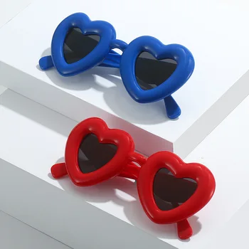 2023 Women's Sunglasses New Candy Color Inflatable Fashion Trend Heart-shaped Love Glasses Female очки солнечные женские