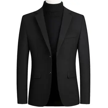 2023 Высококачественный мужской шерстяной костюм, пальто, смеси шерсти, Повседневные блейзеры, Мужской костюм, мужские однотонные деловые Повседневные мужские пальто и куртки