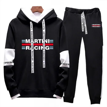 2023 Новая мужская толстовка Martini Racing с принтом, модная флисовая теплая толстовка, Весна-осень, повседневные спортивные штаны, спортивный костюм из 2 предметов