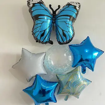 2023 Новая Синяя Бабочка Воздушный шар из алюминиевой пленки День Святого Валентина свадебный Банкет Празднование Дня Рождения Украшение Воздушного шара