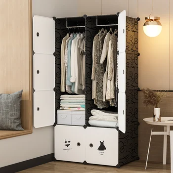 2023 Новые Современные шкафы-купе Simplicity Armoire Шкаф для хранения в общежитии в аренду Пластиковая Сборка Шкаф для одежды Мебель для дома