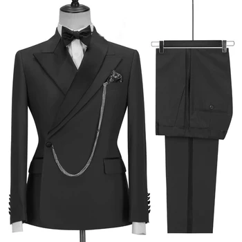2023 новый мужской костюм из двух предметов для свадебной церемонии, жених, шафер, мужской костюм, приталенный корейский вариант официальной одежды