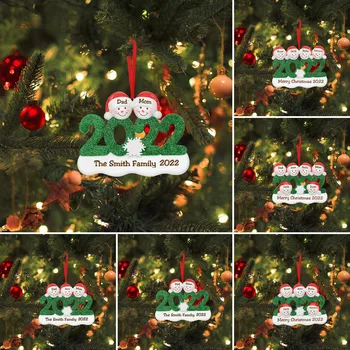 2023 Рождественский кулон, Персонализированный Семейный Снеговик, Подвесное украшение из смолы, сделай сам, Имя, Благословение, Новогоднее украшение для дома #50 г