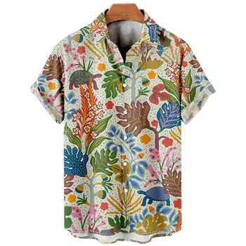 2023 Рубашки Из Кокосовой Пальмы Для Мужчин С 3d Принтом, Мужская Гавайская Рубашка, Пляжная Рубашка Aloha, Негабаритная Мужская Блузка Camisa Camisas Hombre