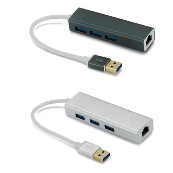 3 Порта USB 3,0 Концентратор Gigabit Ethernet Сетевой Адаптер RJ45 Интерфейс Для Портативных ПК 10/100/1000 М Lan Карта Сетевой Кабель Конвертер