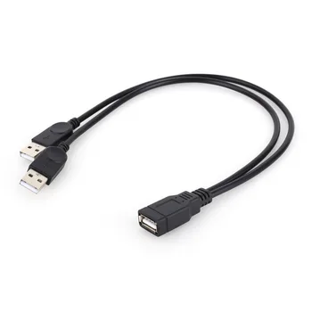 30 см USB 2.0 A мужской A USB женский 2 двойных источника питания USB женский разветвитель Удлинительный кабель концентратор для зарядки принтеров