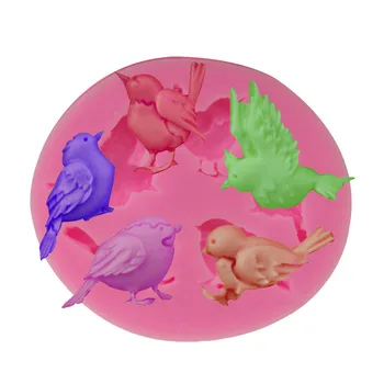 3D Птицы Силиконовая форма DIY Кекс Топпер Помадка Инструменты Для украшения торта Мыло Смола Конфеты Полимерная Глина Шоколадные формы для пасты