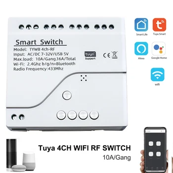4-Канальный AC/DC 7-32 В Tuya Smart Motor Switch Модульный контроллер RF433 USB 5 В Пульт дистанционного управления Wifi Реле для Alexa Google Home