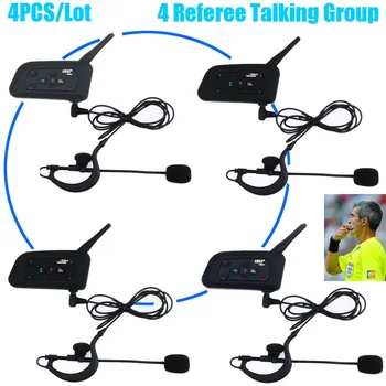 4-Полосная гарнитура внутренней связи футбольного судьи V4C 1200M Full Duplex Bluetooth MP3 наушники Беспроводной футбольный переговорное устройство