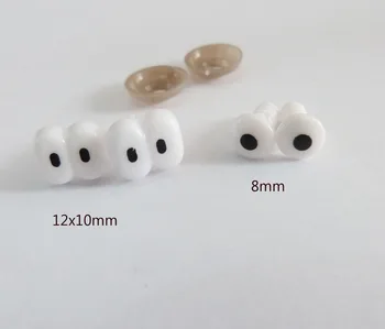 40 шт./лот 12x10 мм /8 мм белые мультяшные игрушечные глазки пластиковые защитные игрушечные глазки и мягкая шайба для детей ручной работы