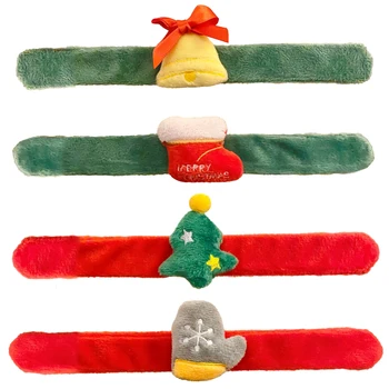 4шт Многоразовый Мягкий Колокольчик, Милый браслет-пощечина, Рождественский декор для детей, Изысканные перчатки для елки, подарки для вечеринок, Удобный носок