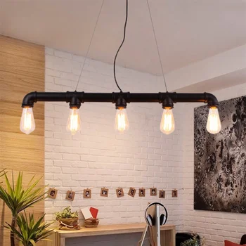 5 Головок, подвесной светильник в стиле стимпанк в стиле ретро Лофт для кухни, бара, кафе, ресторана, Винтажные люстры, Железный подвесной светильник в деревенском стиле