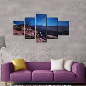 5 Панелей, Национальный парк Каньон Гр, Яркие пейзажи звездного неба, США, Аризона, Картины, холст, настенное искусство, HD Печать, 5 штук плаката
