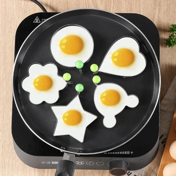5 Форм Формирователь жареного яйца из нержавеющей Стали Форма для яиц СДЕЛАЙ САМ Завтрак Кольца для яичных Блинов Сэндвич Кухонные Инструменты Посуда Инструменты для выпечки