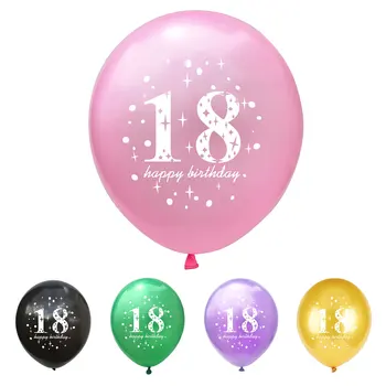 5 шт./лот, 18-й воздушный шар для вечеринки с Днем рождения, 12-дюймовые воздушные шары с перламутровым латексным принтом для украшения Дня рождения 18-летнего ребенка