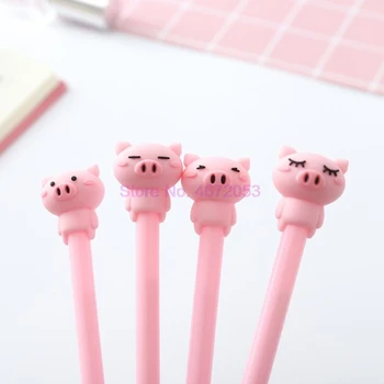 500 шт. /лот, Гелевая ручка Kawaii Cute Kawaii Pink Pig, Модные Школьные Канцелярские принадлежности, Подарки для студентов, Аксессуары для канцелярских принадлежностей