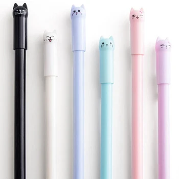 50шт Гелевая ручка Kawaii Cat 0,38 мм Креативная милая ручка с нейтральными чернилами Детский подарок Школьные Канцелярские принадлежности Канцелярские принадлежности