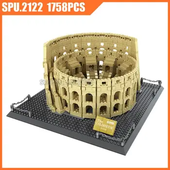 5225 1758 шт. Всемирно Известная архитектура, Амфитеатр Flavium Colosseo, строительные блоки, Игрушечный кирпич