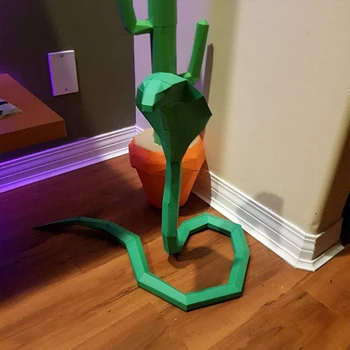 55 см Низкополигональная Кобра Змея 3D Бумажная модель Игрушка для сборки ручной работы DIY Papercraft Home Sculpture Decor Бумажные Фигурки Животных Реквизит