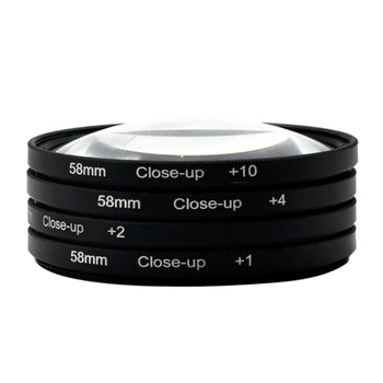 58 мм Фильтр для макрообъектива крупным планом +1 + 2 +4 +10 Комплект для EOS Nikon D40 Pentax K20D