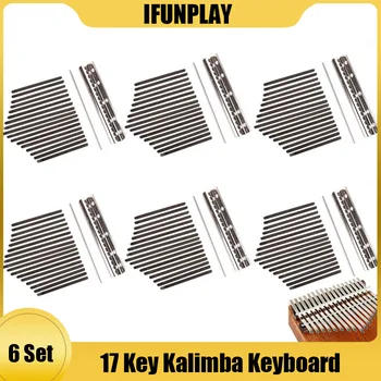 6 комплектов из 17 клавиш Kalimba Keyboard Высококачественная марганцевая сталь Kalimba Key Chrome Музыкальный инструмент Оптом