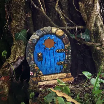 6шт Деревянная Сказочная дверь, миниатюрная фигурка с ярким пейзажем, ручная работа, Тонкая текстура, Сказочная дверь, Садовый декор, украшения для патио