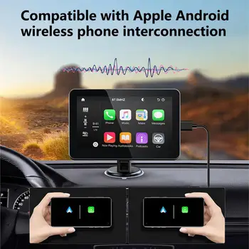 7-дюймовый автомобильный видеоплеер с сенсорным экраном, Беспроводное Универсальное автомобильное радио, Мультимедийный MP5 плеер, расходные материалы для автомобилей Apple / Android Auto