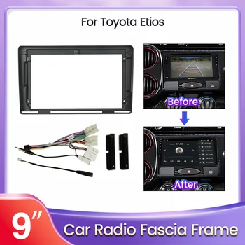 9-Дюймовый Двойной Din Автомобильный Радиоприемник Fasscial Farme для Toyota Etios DVD Frame Аудио Фитинг Адаптер Комплекты Отделки Приборной Панели Facia Panel