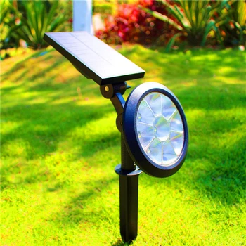 9 Светодиодный Водонепроницаемый Солнечный прожектор Настенный ландшафтный наземный светильник для двора, газона, сада