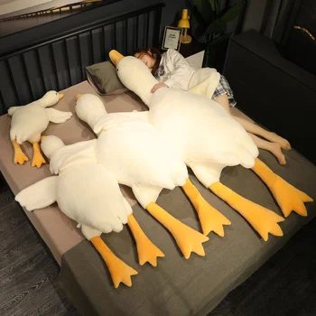 90-160 см Высококачественная плюшевая игрушка Гусь, Гигантская кукла-утка, Супер Мягкая Плюшевая подушка для сна с животными, подарок на День рождения для детей